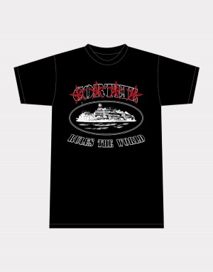 Corteiz 4starz Alcatraz T-shirts Zwart | FWYQ-42035