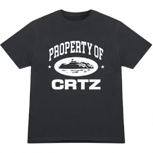 Corteiz Og Property Of Crtz T-shirts Zwart | OEGP-20456