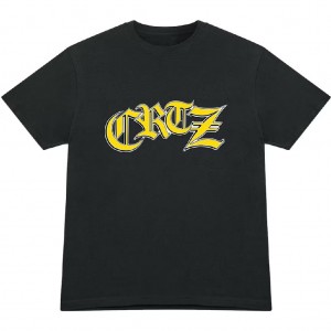 Corteiz Old English T-shirts Zwart | IPJC-21859