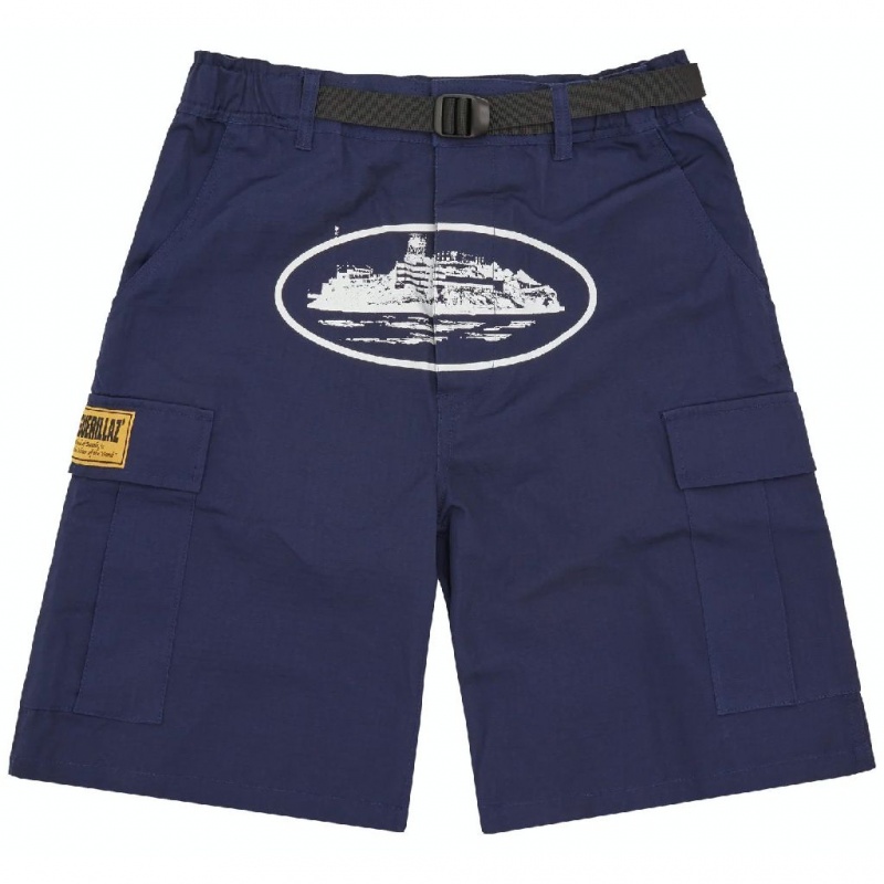 Corteiz Alcatraz Cargo Broek Donkerblauw | RHID-85491