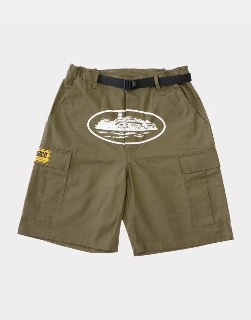 Corteiz Alcatraz Cargo Broek Khaki Groen | LJYN-82754