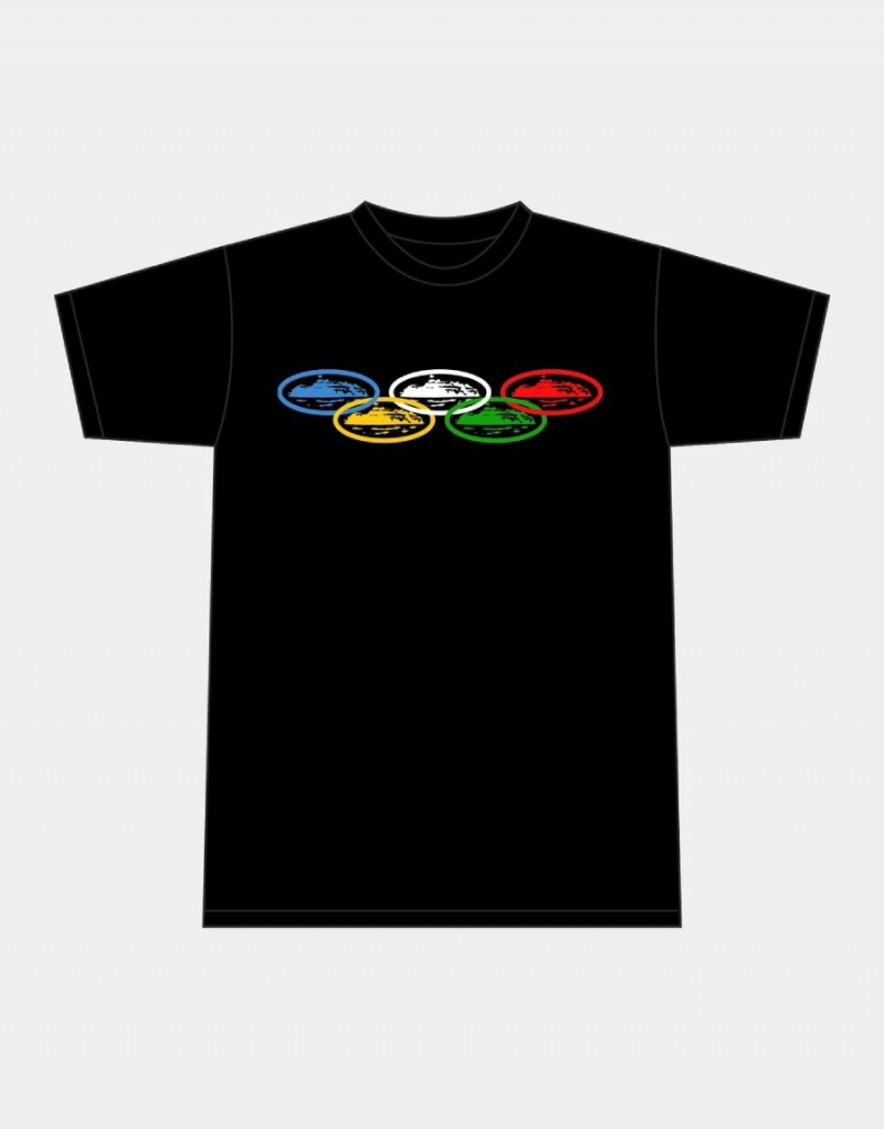 Corteiz Alcatraz Olympic T-shirts Zwart | DTYG-43261