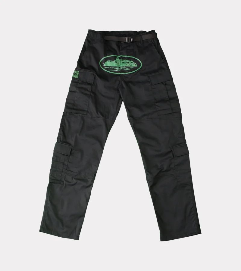 Corteiz Mula Guerillaz Cargo Broek Zwart Groen | ALFD-98250